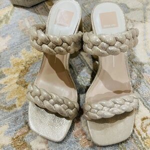 Dolce Vita Gold Heels with Braided Design